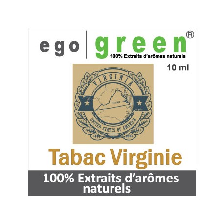 Eliquide Saveur Tabac VIRGINIE, Ego green