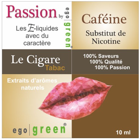 Eliquide Saveur LE CIGARE CAFEINE, Ego green