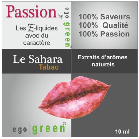 Eliquide Saveur TABAC LE SAHARA , Ego green